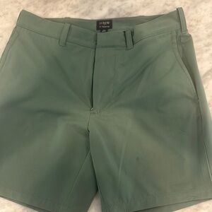 J. Crew Green Flat Front Shorts Tailored Cotton
